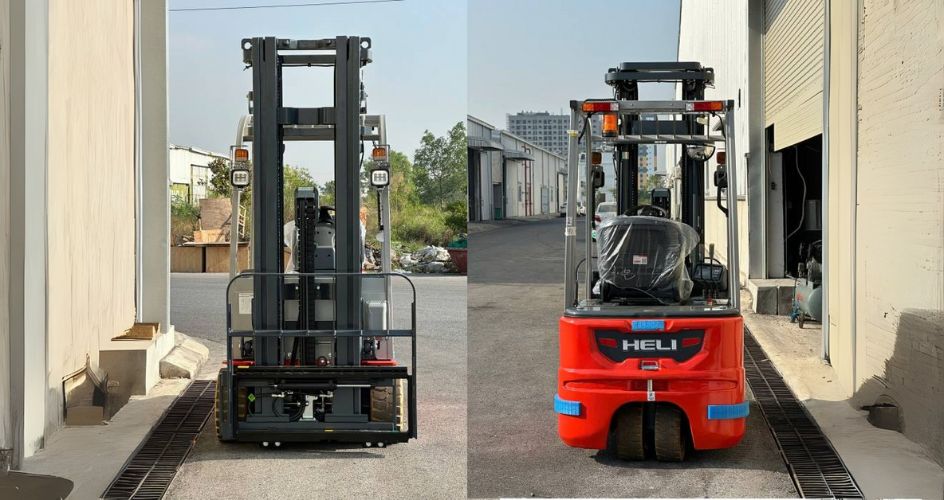 Xe nâng điện 3 bánh 1.5 tấn di chuyển linh hoạt