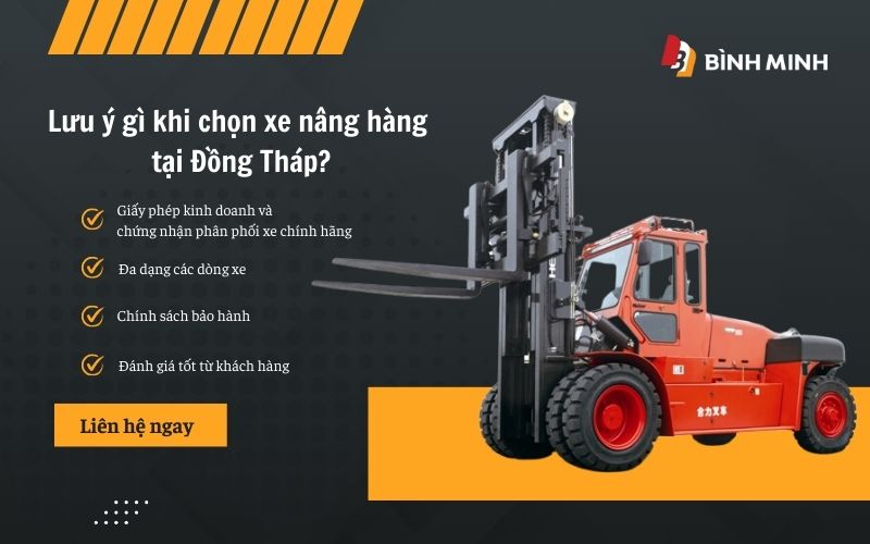 Lưu ý khi chọn xe nâng hàng tại Đồng Tháp