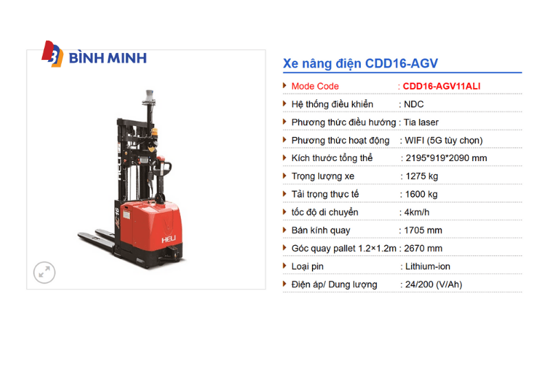 Xe nâng điện CDD16-AGV