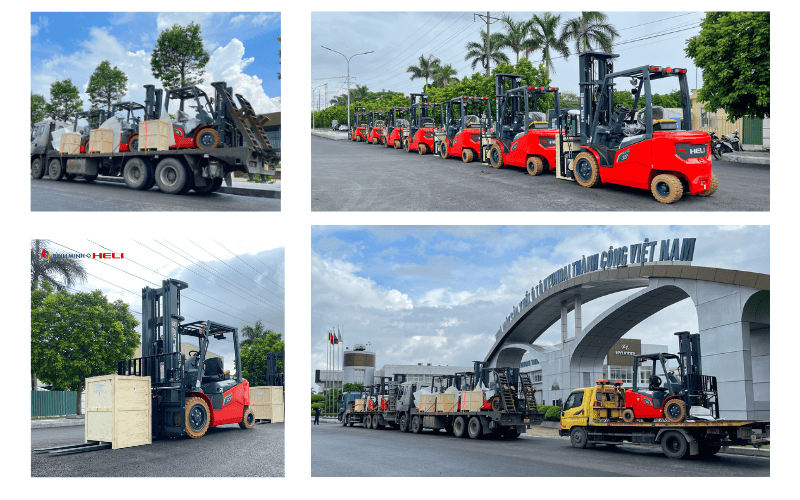 Bàn giao xe nâng Heli cho nhà máy sản xuất ô tô