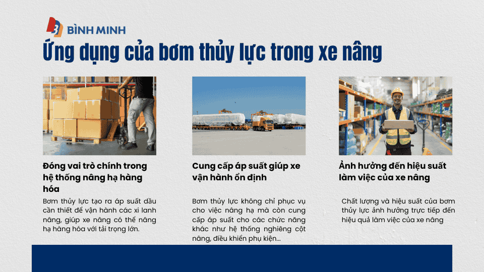 Ứng dụng của bơm thủy lực trong xe nâng