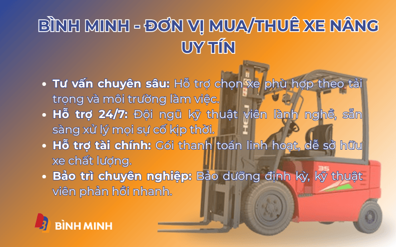 Bình Minh - Đơn vị mua/thuê xe nâng uy tín