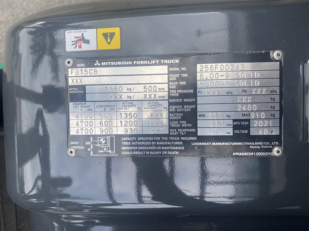 thông số kỹ thuật của xe nâng