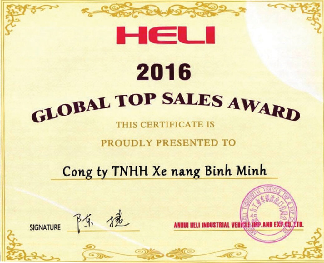 Đại lý doanh số xuất sắc toàn cầu 2016