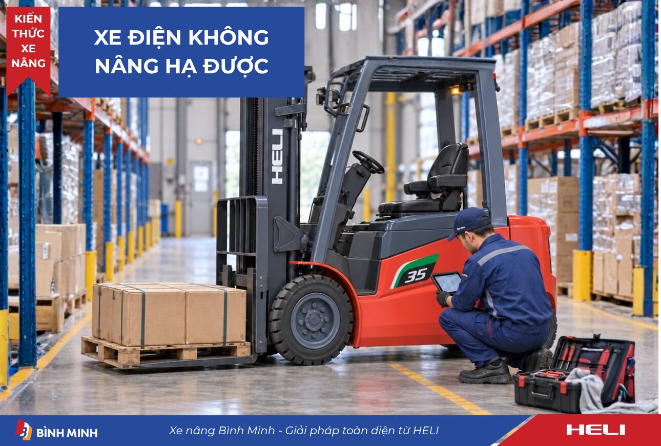 xe nâng điện không nâng hạ được